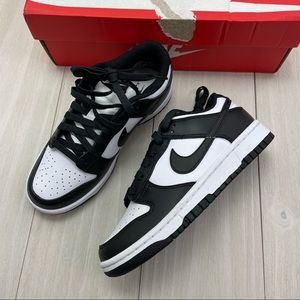 Womens NIKE DUNK LOW BLACK WHITE low top sneakers size 5.5
